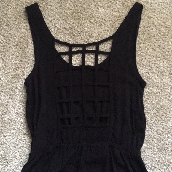 Black Romper w/ Cut Out Design on Back - Picture 4 of 6